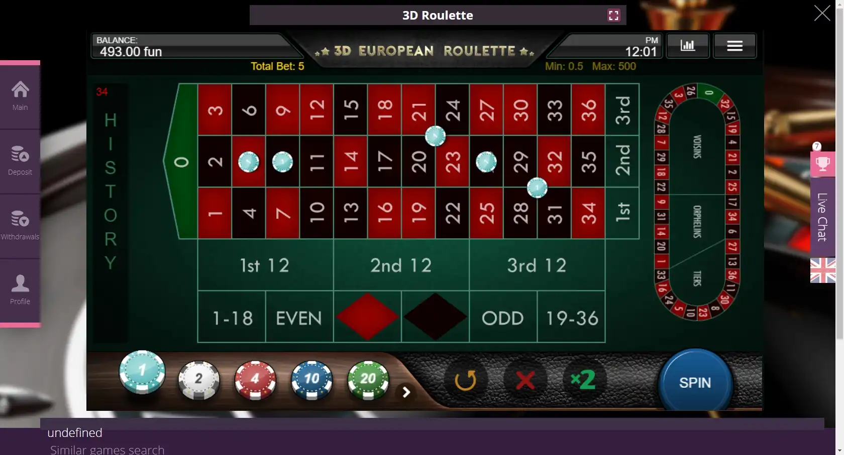 Malina Casino Casino Games