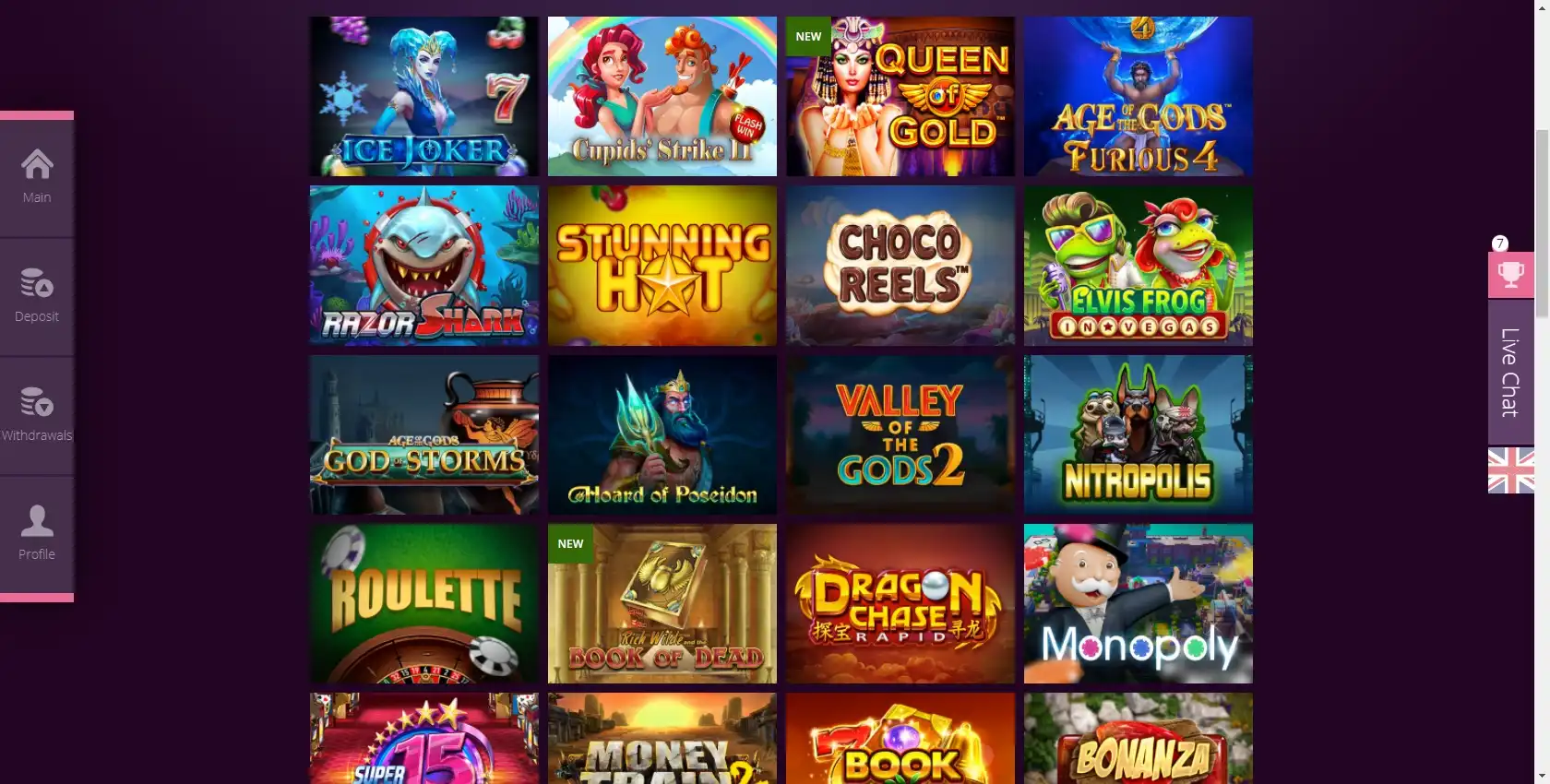 Malina Casino Games
