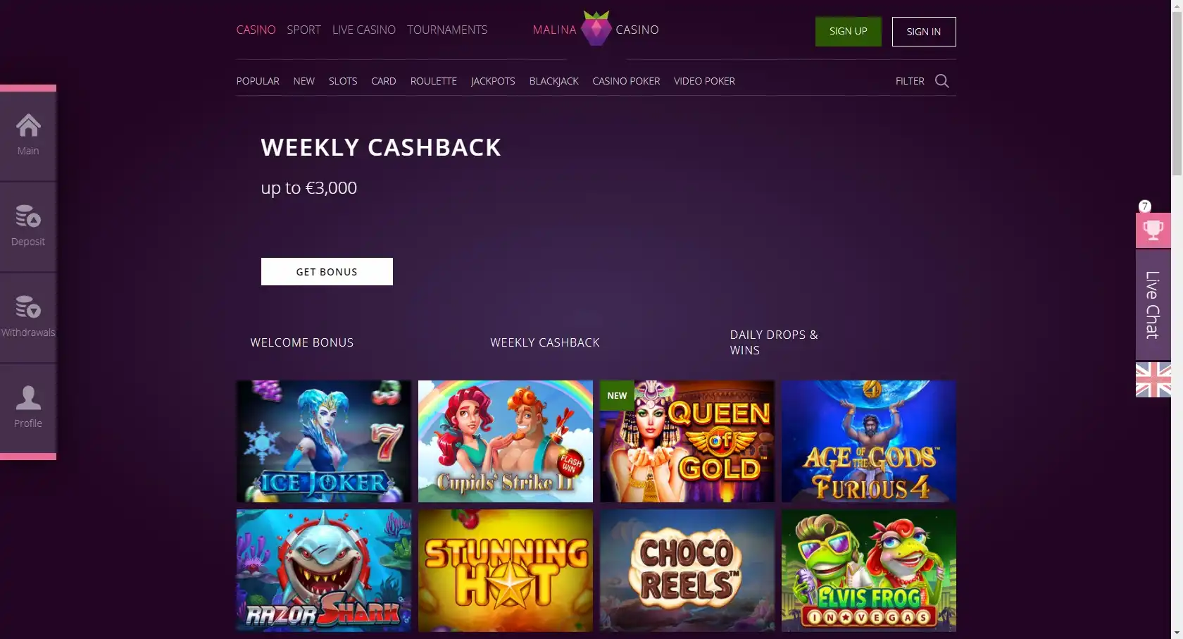 Malina Casino Review