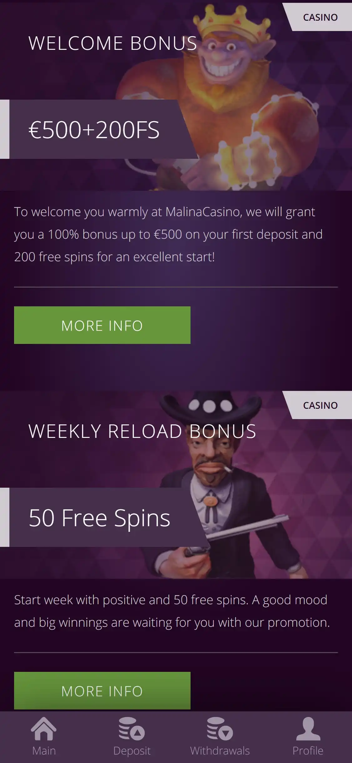 Malina Casino App