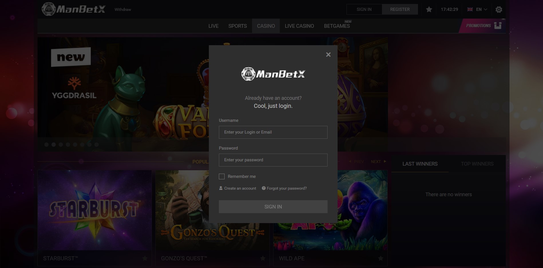 ManBetX Login