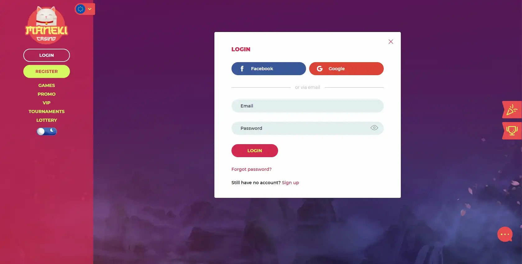 Maneki Casino Login