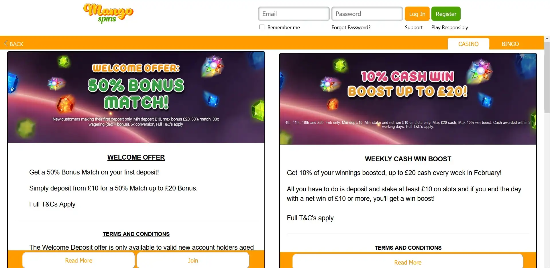 Mango Spins Casino No Deposit Bonus
