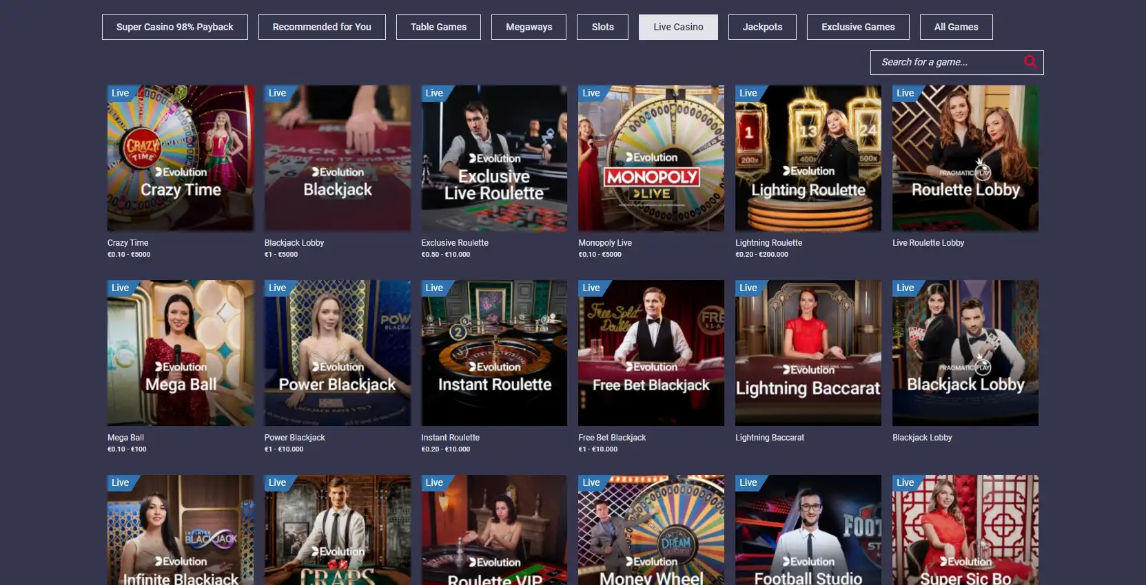 Maria Casino Live Dealer Games