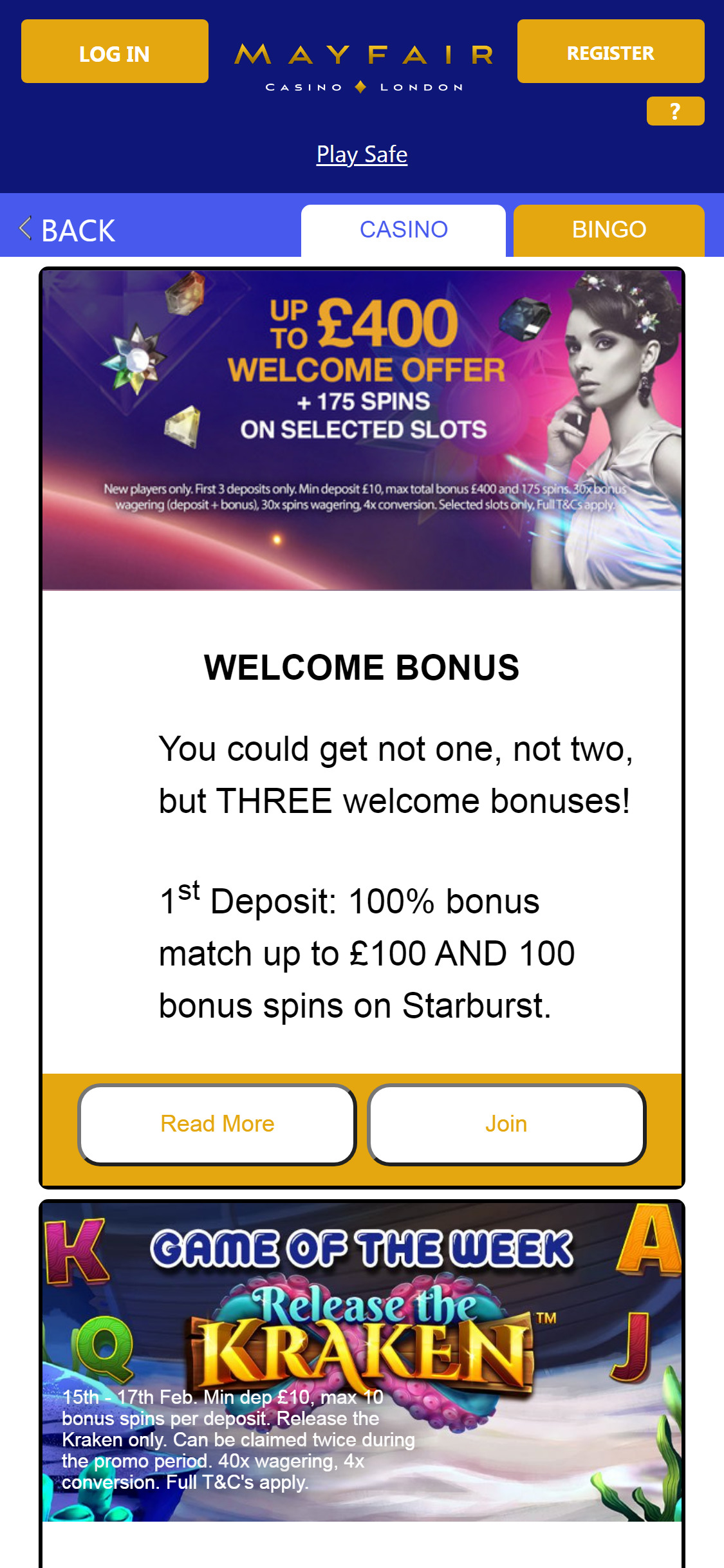 Mayfair Casino London Mobile No Deposit Bonus Review