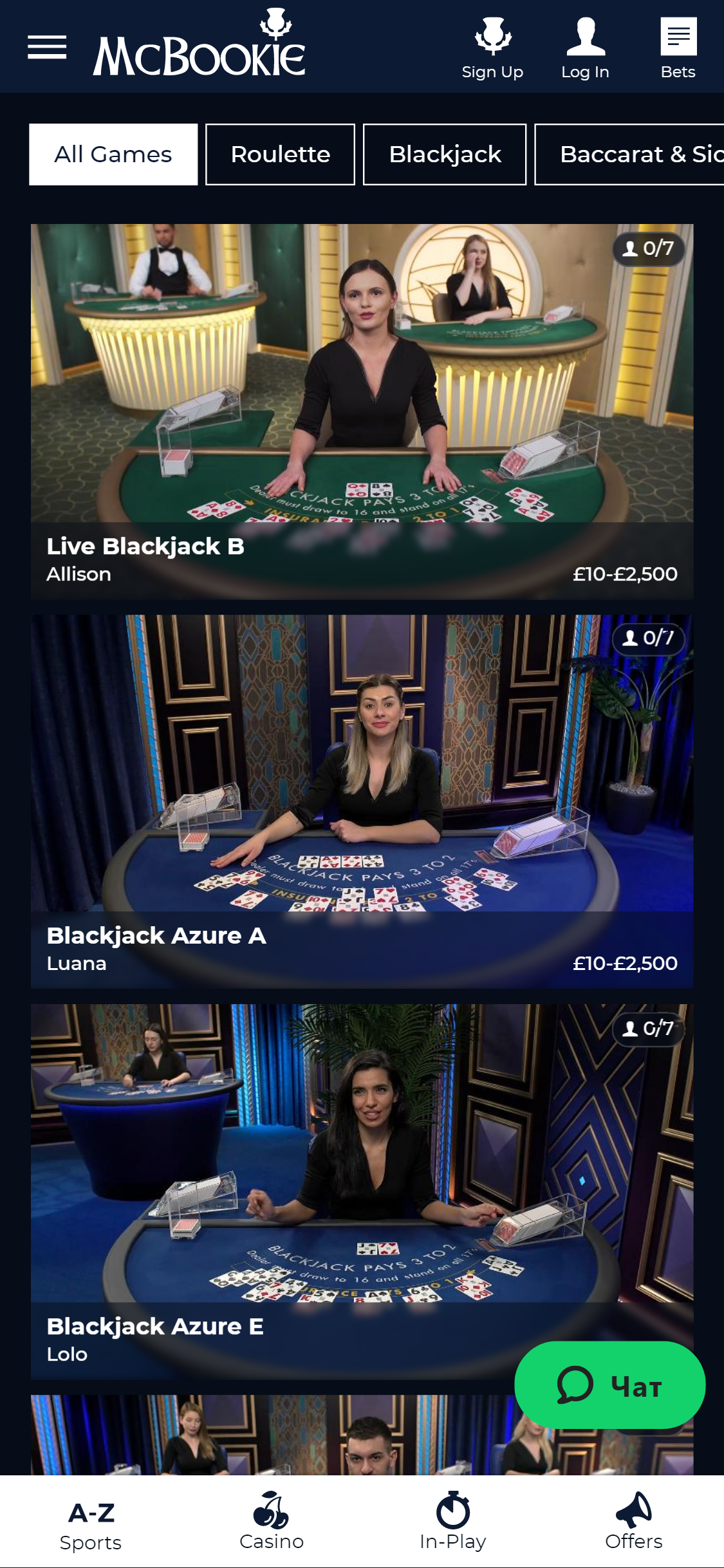 McBookie Casino Mobile Live Dealer Games Review
