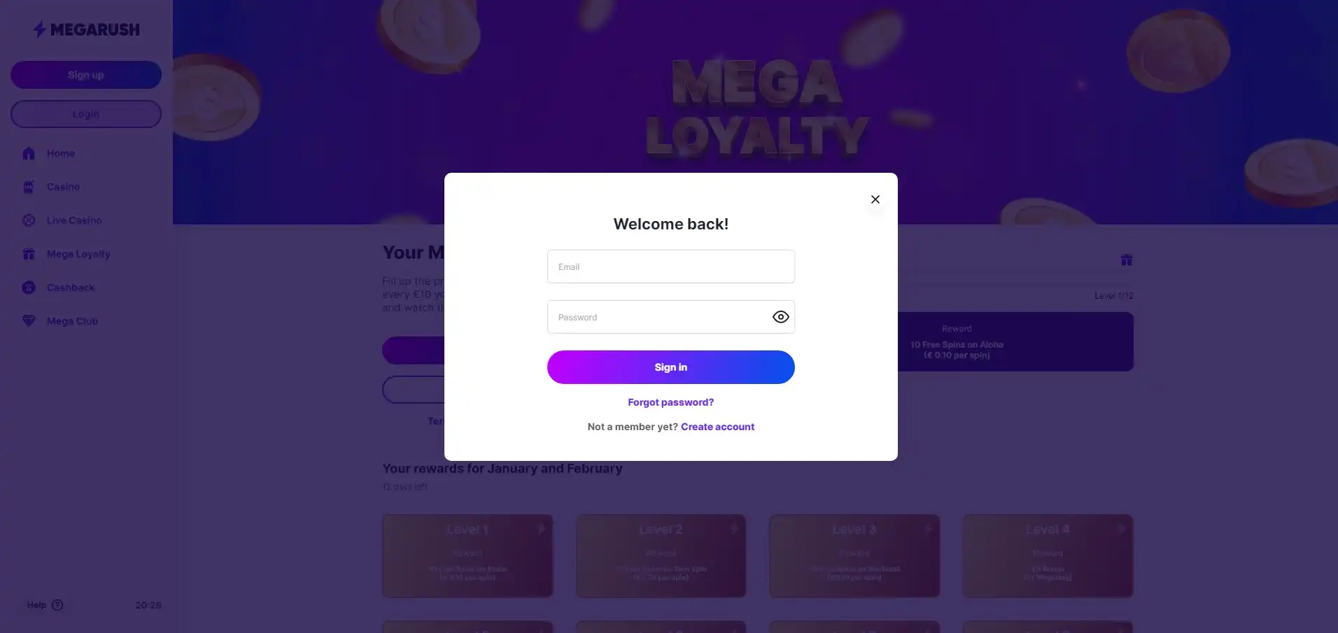 Megarush Login
