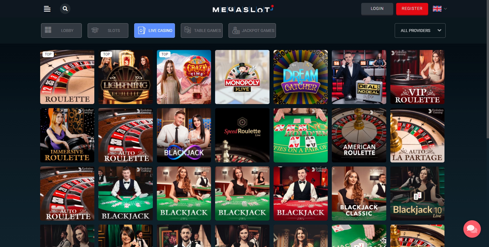 Megaslot Casino Live Dealer Games