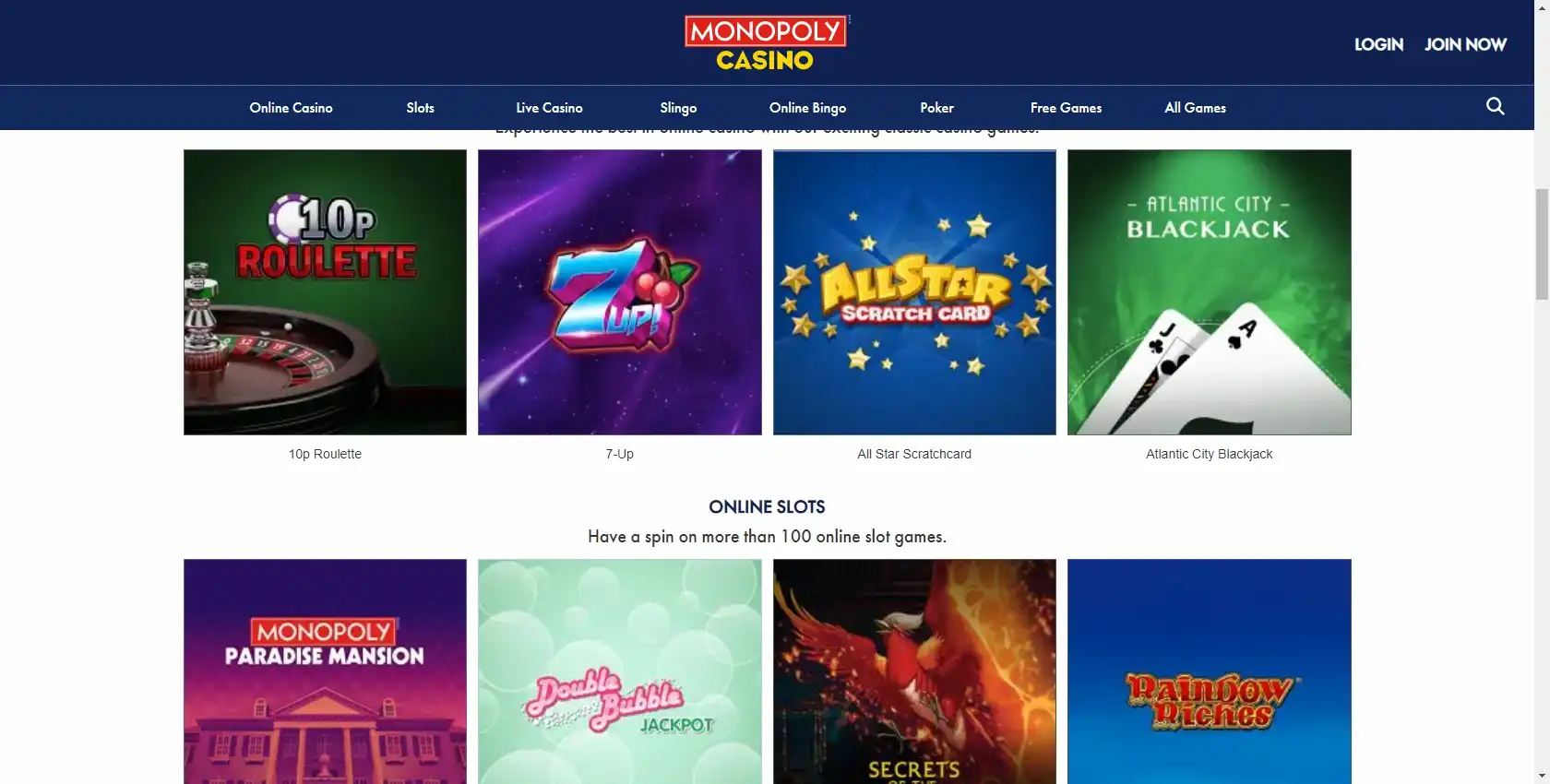 Monopoly Casino Games