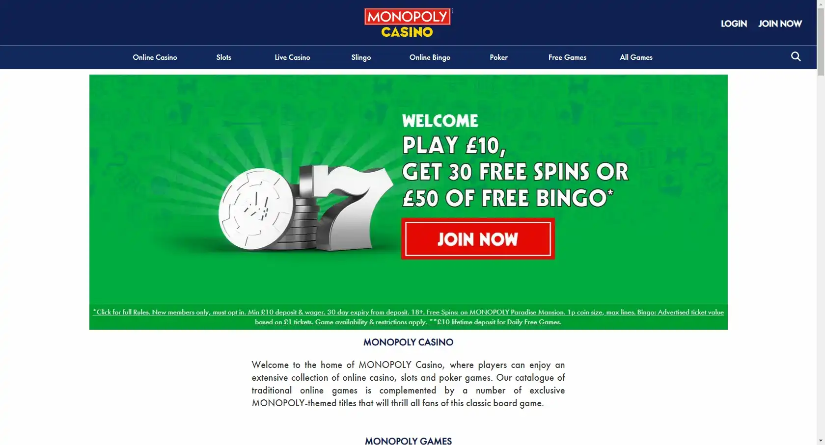 Monopoly Casino Review