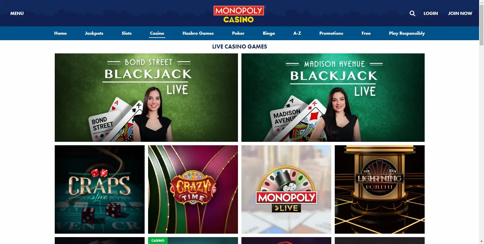 Monopoly Casino Live Dealer Games