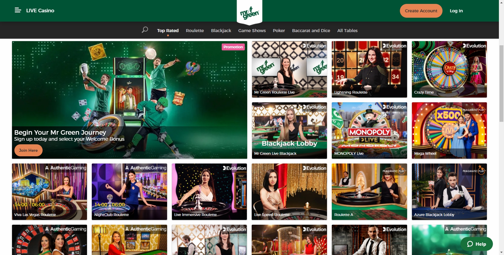 Mr Green Casino Live Dealer Games