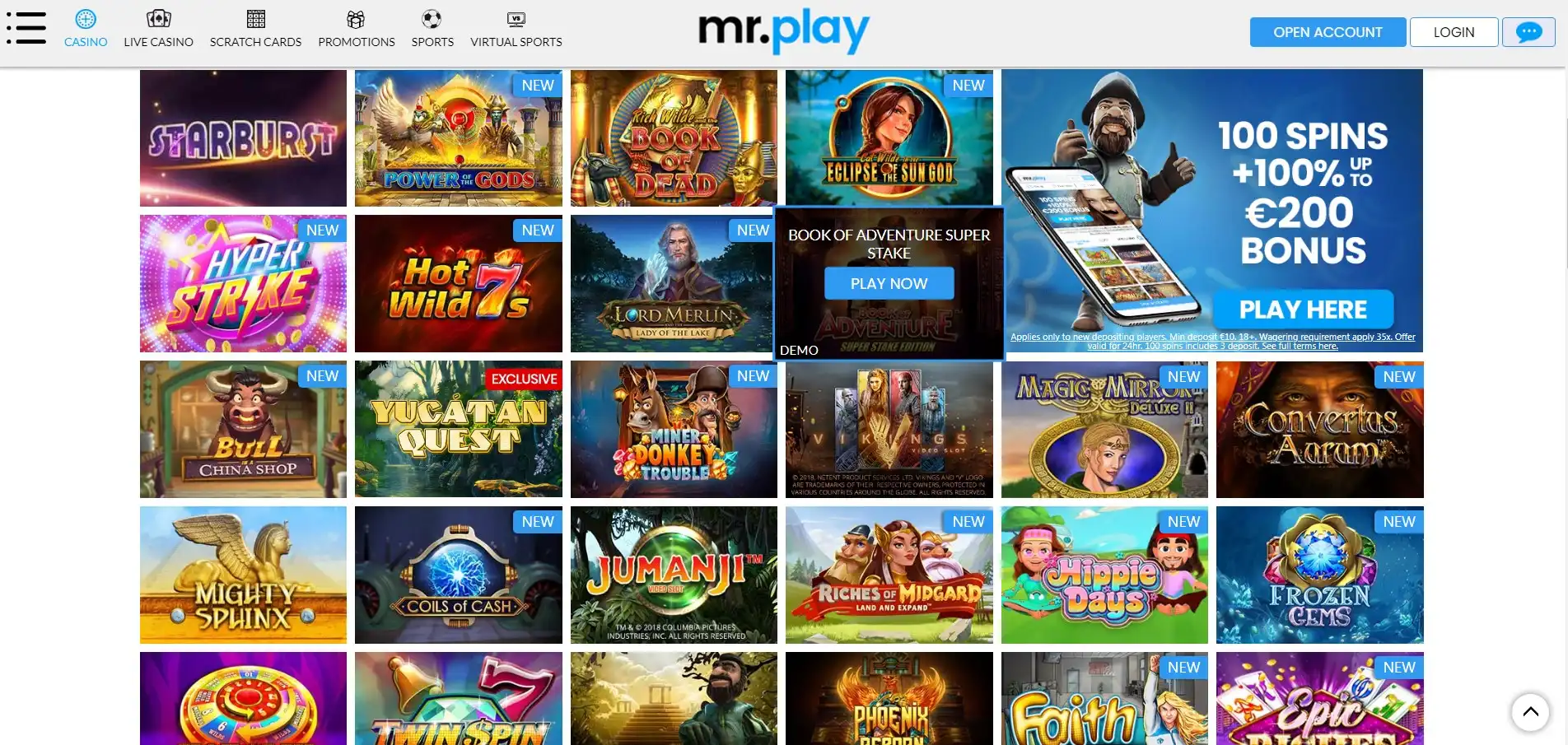 Mr Play Casino Games