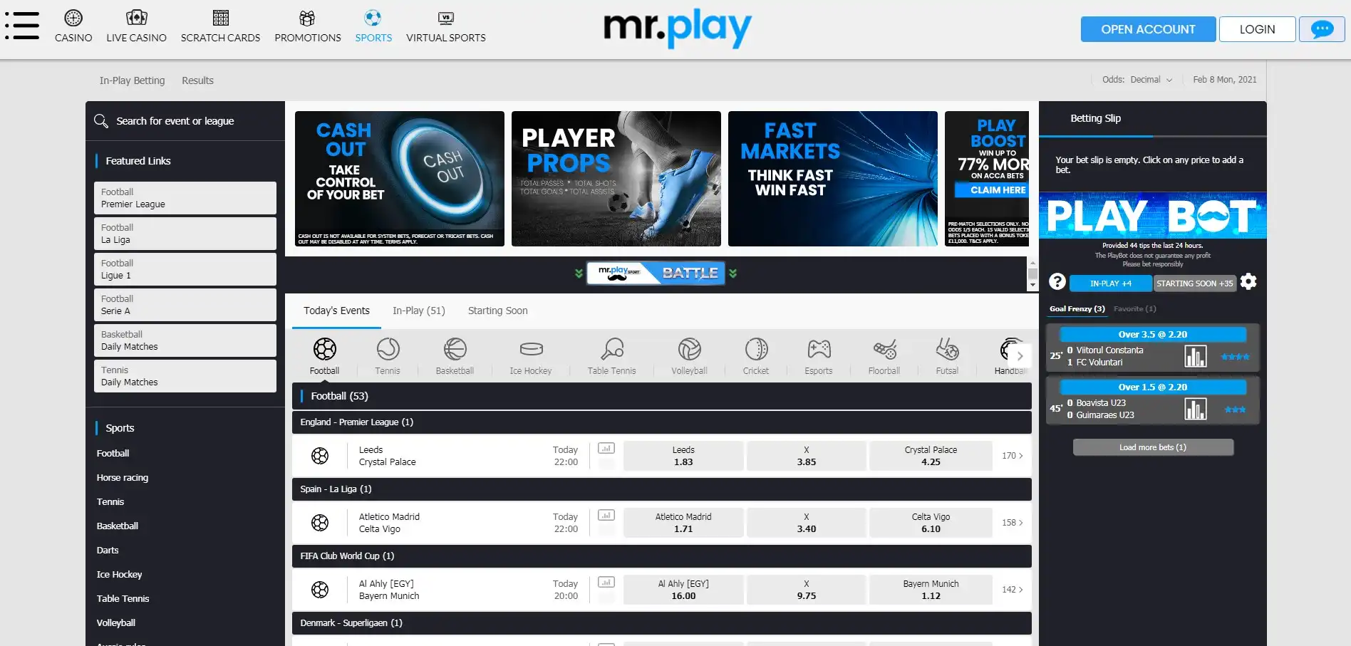 Mr Play Casino Betting