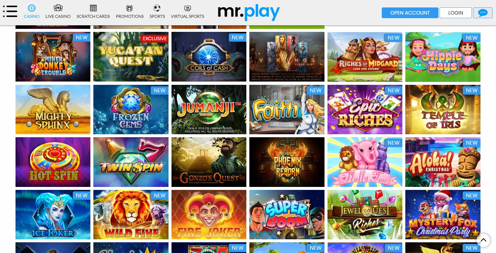 Mr Play Casino Games