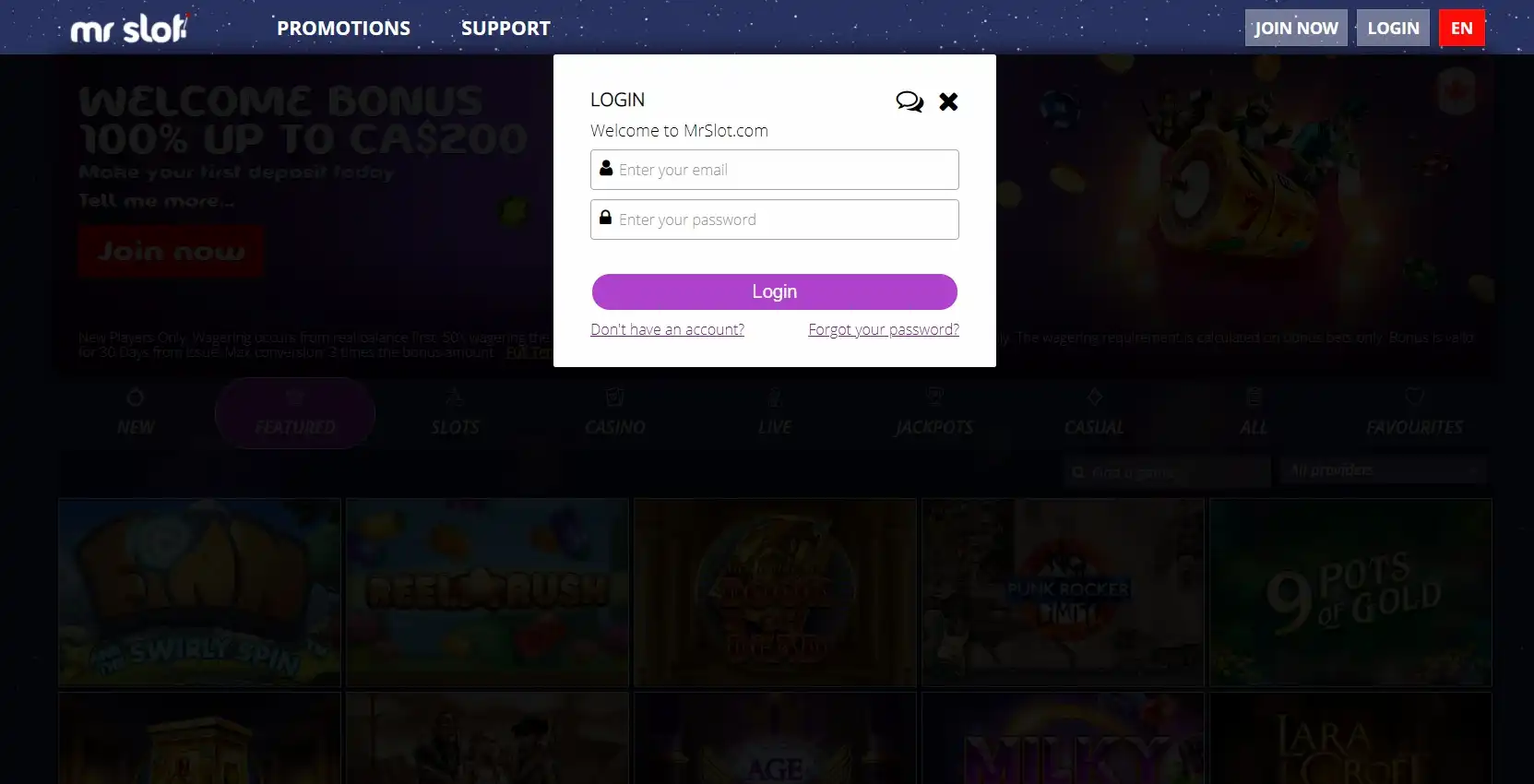 Mr Slot Casino Login