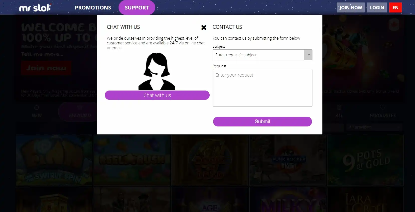 Mr Slot Casino Support