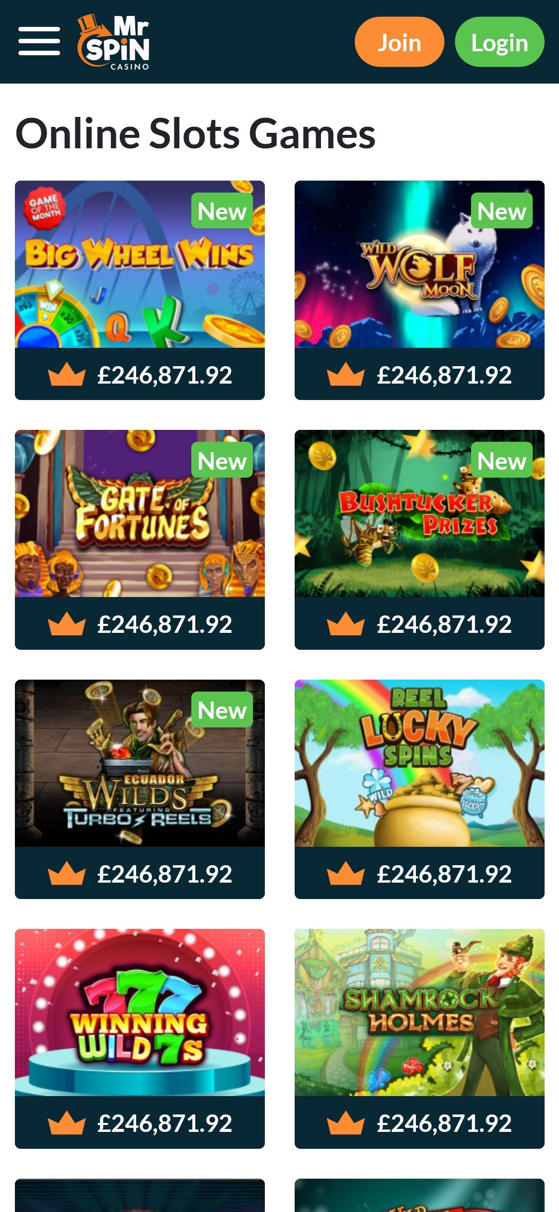Mr Spin Casino UK Mobile Games Review