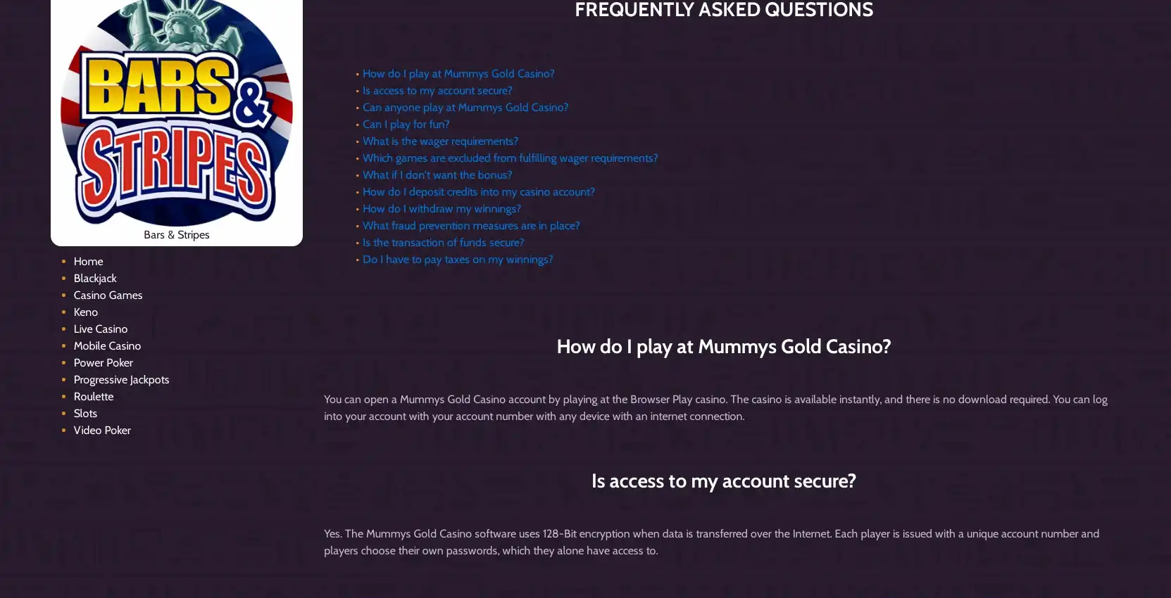 Mummys Gold Casino Support
