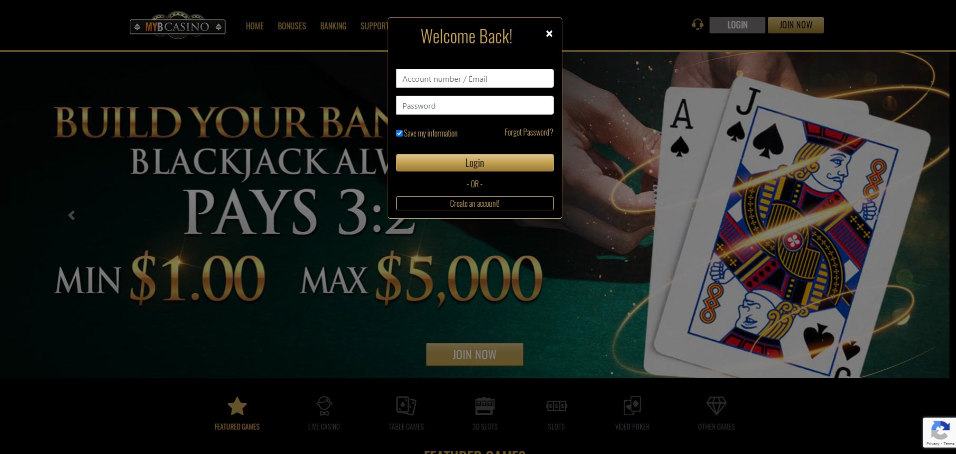 MYB Casino Login