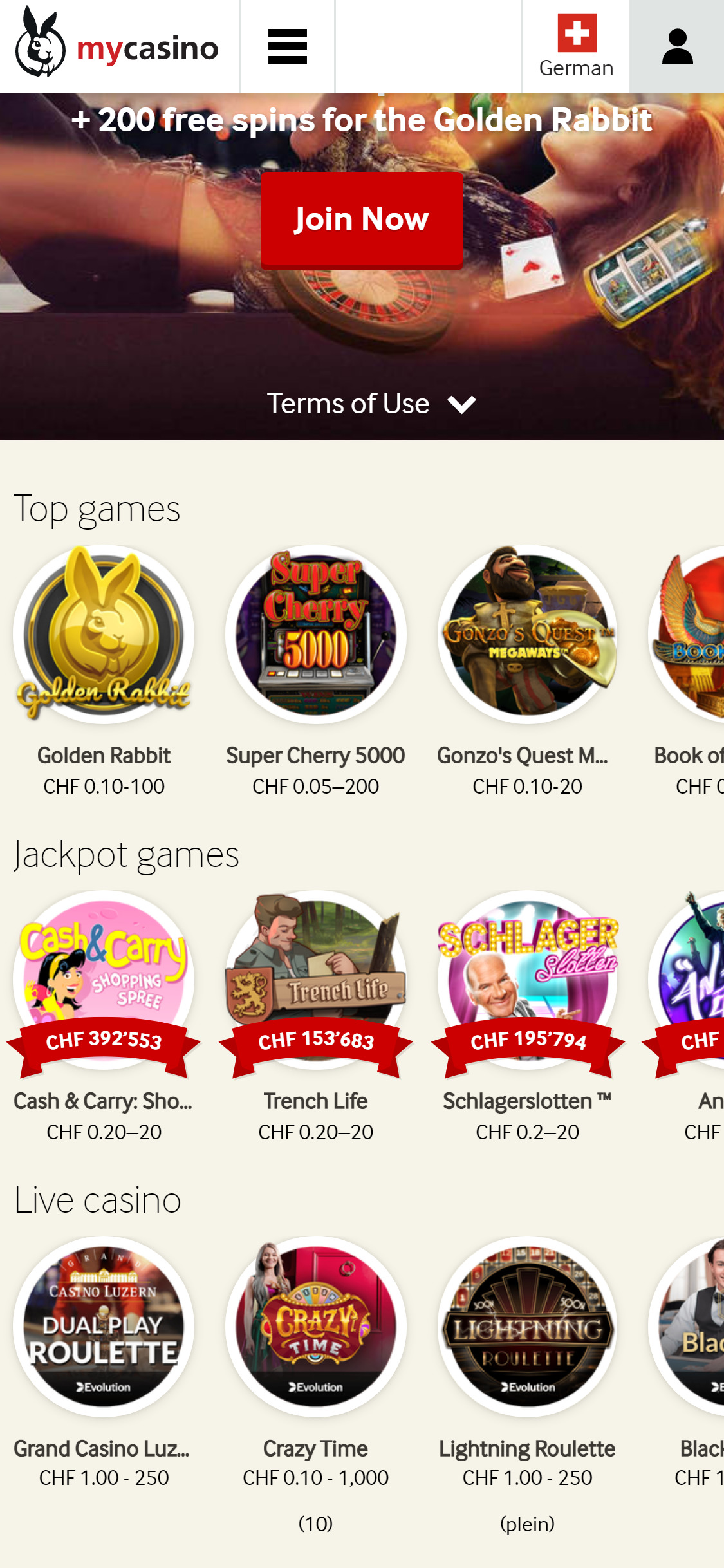mycasino Mobile Games Review