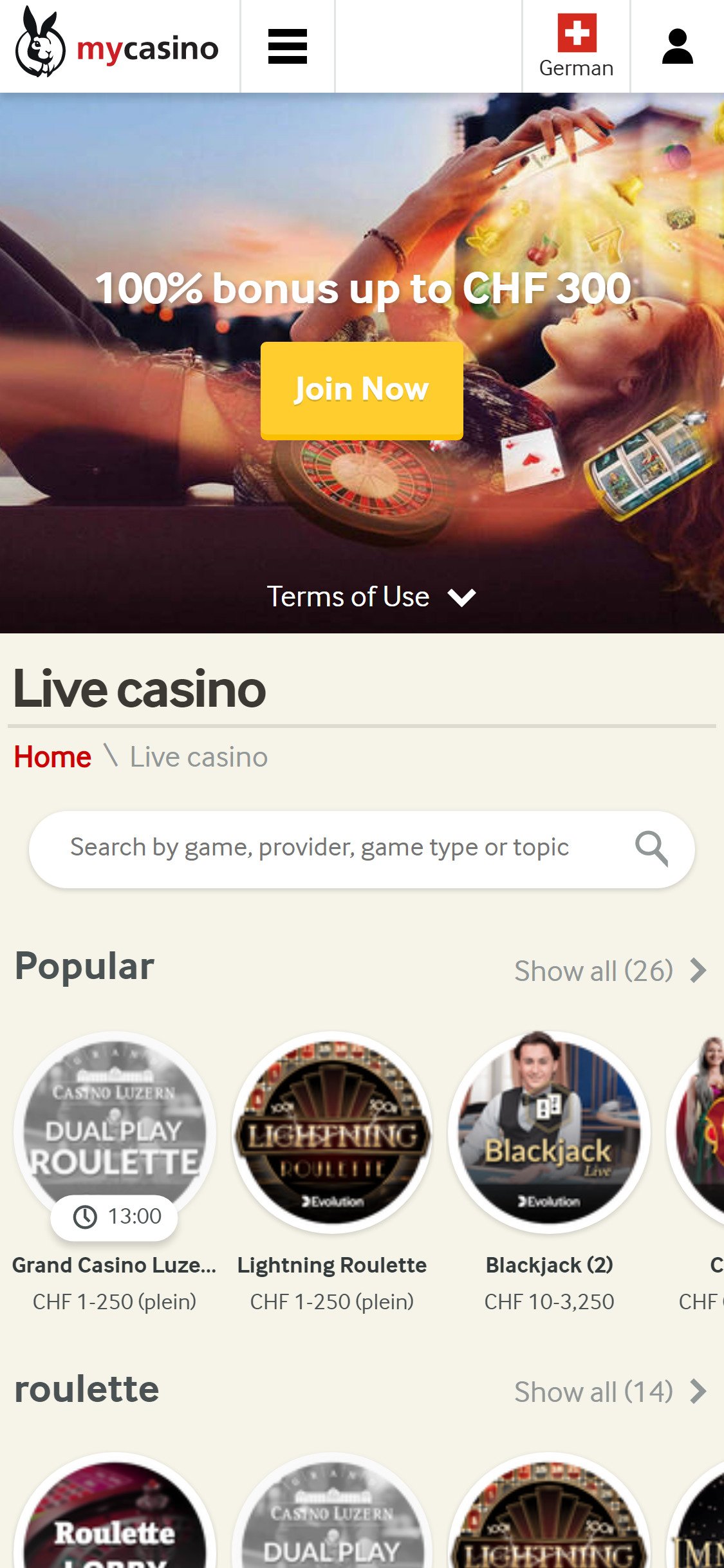mycasino Mobile Live Dealer Games Review