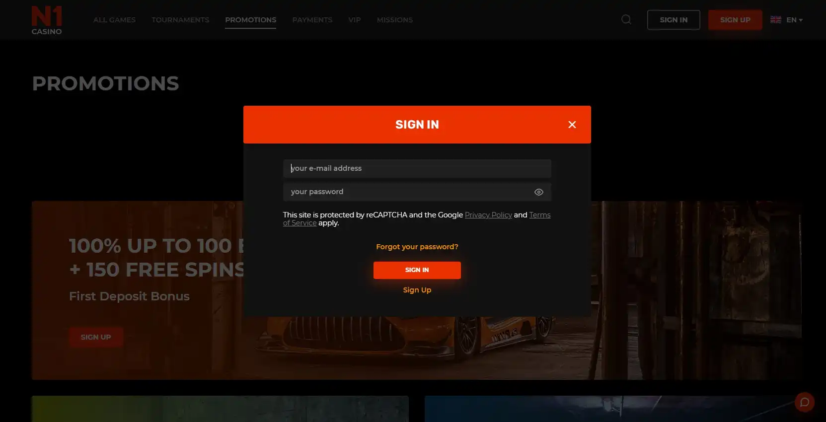 N1 Casino Login