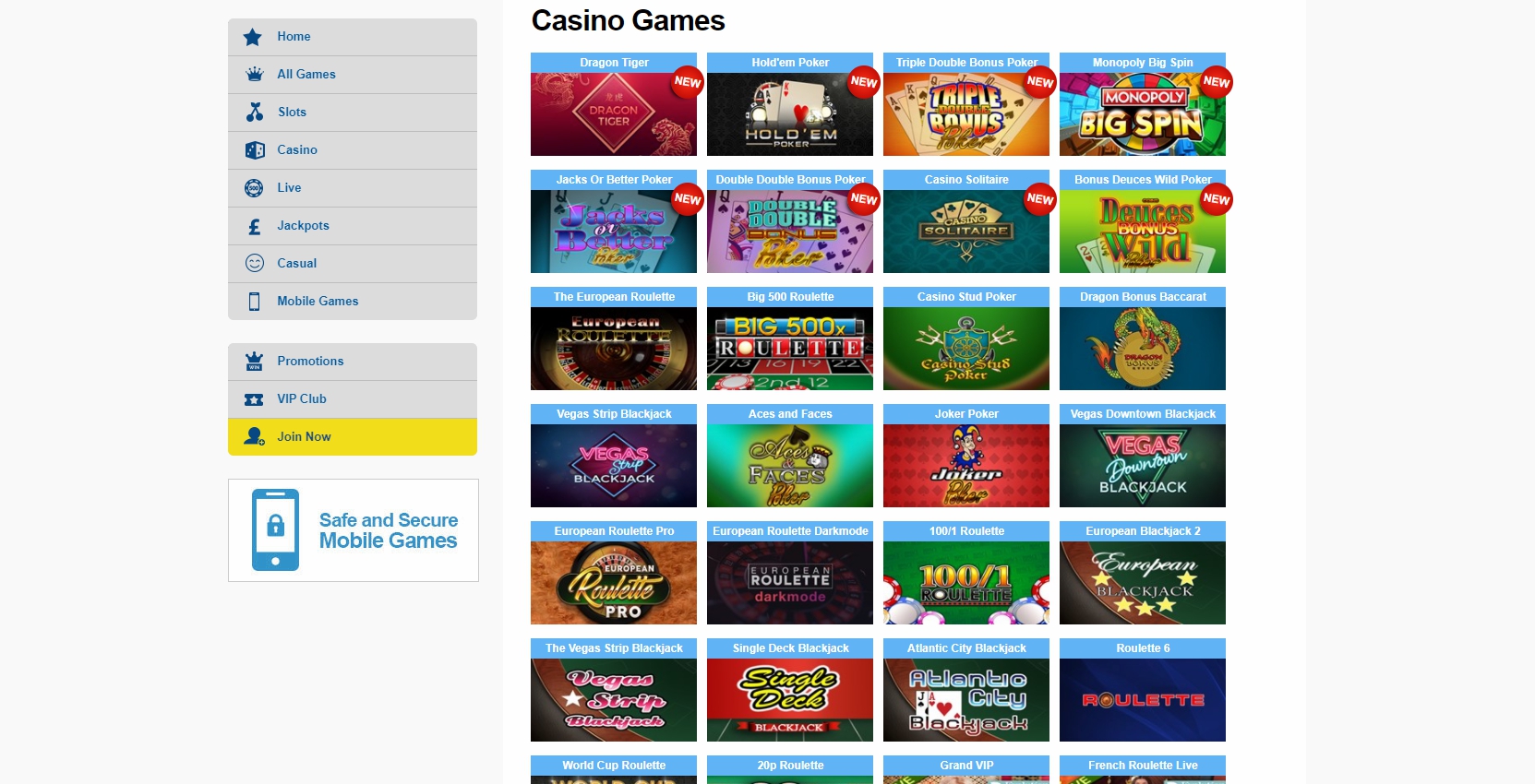 National Lottery Casino Games