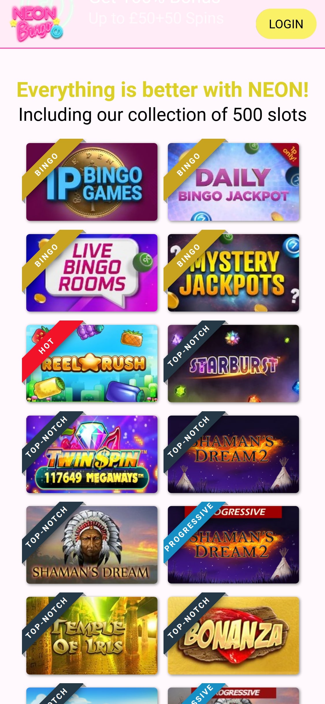 Neon Bingo Casino Mobile Games Review