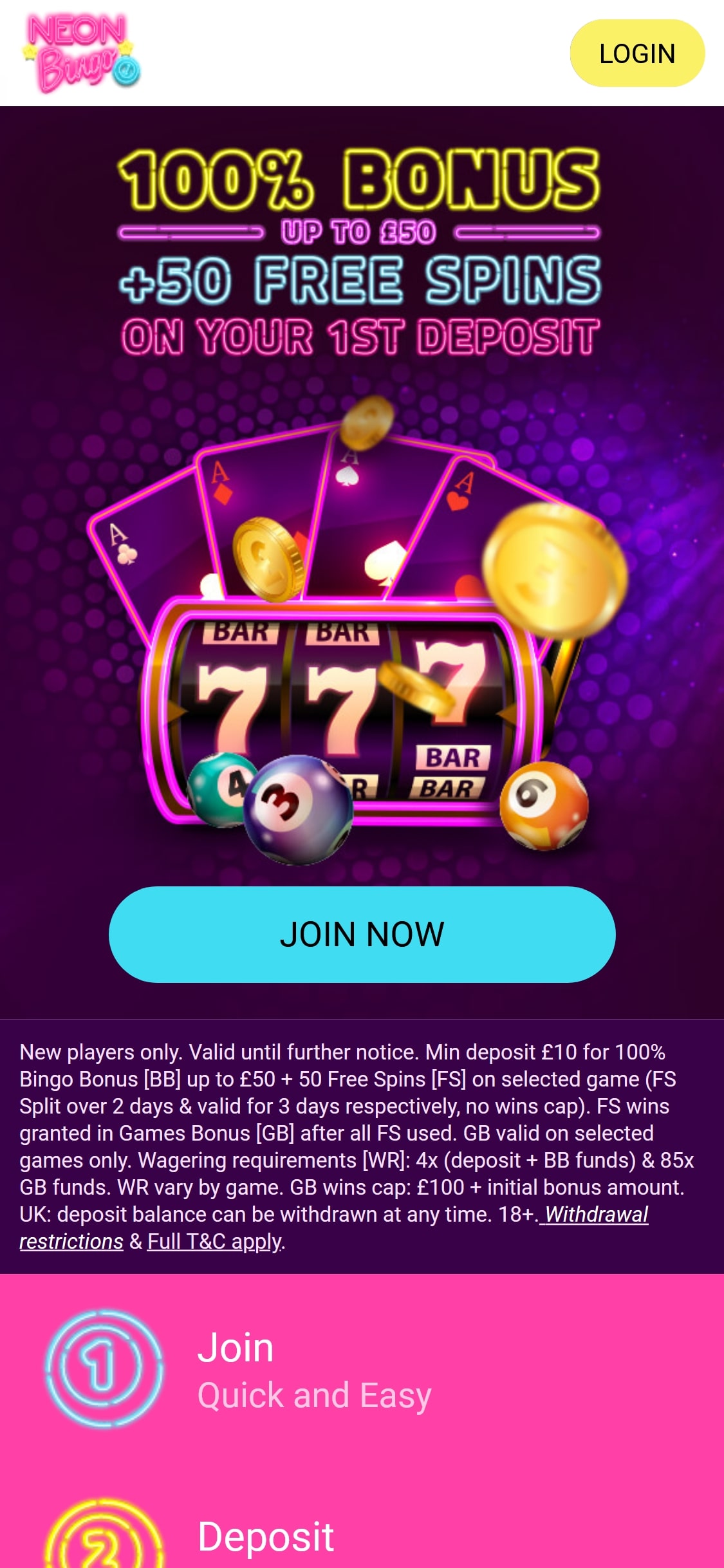 Neon Bingo Casino Mobile Review