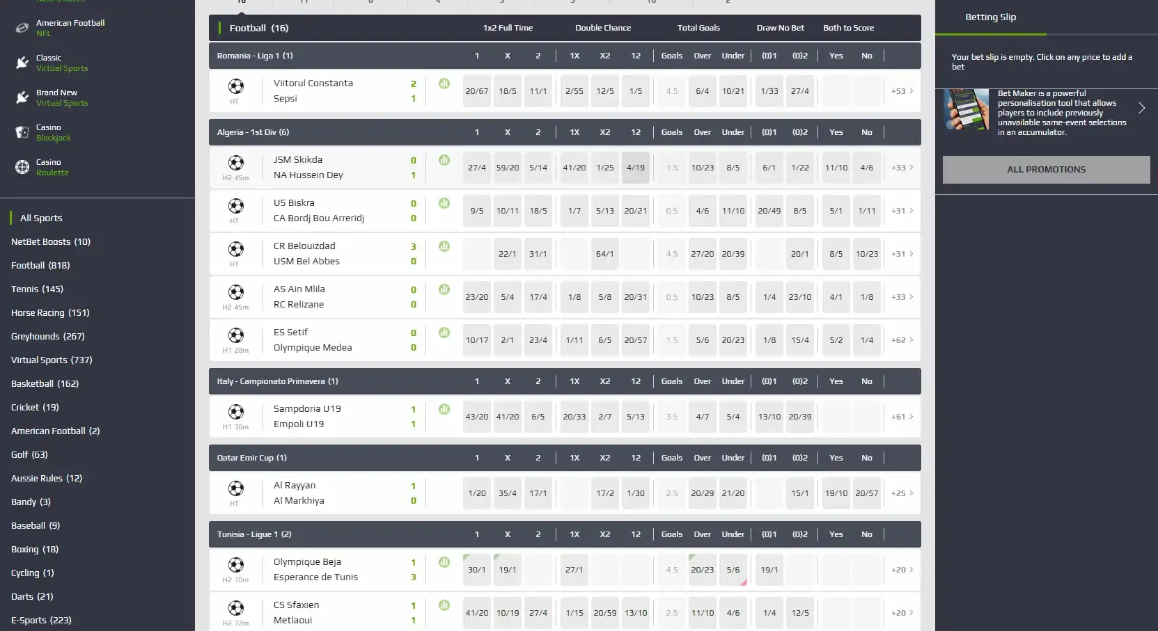 Netbet Casino Betting