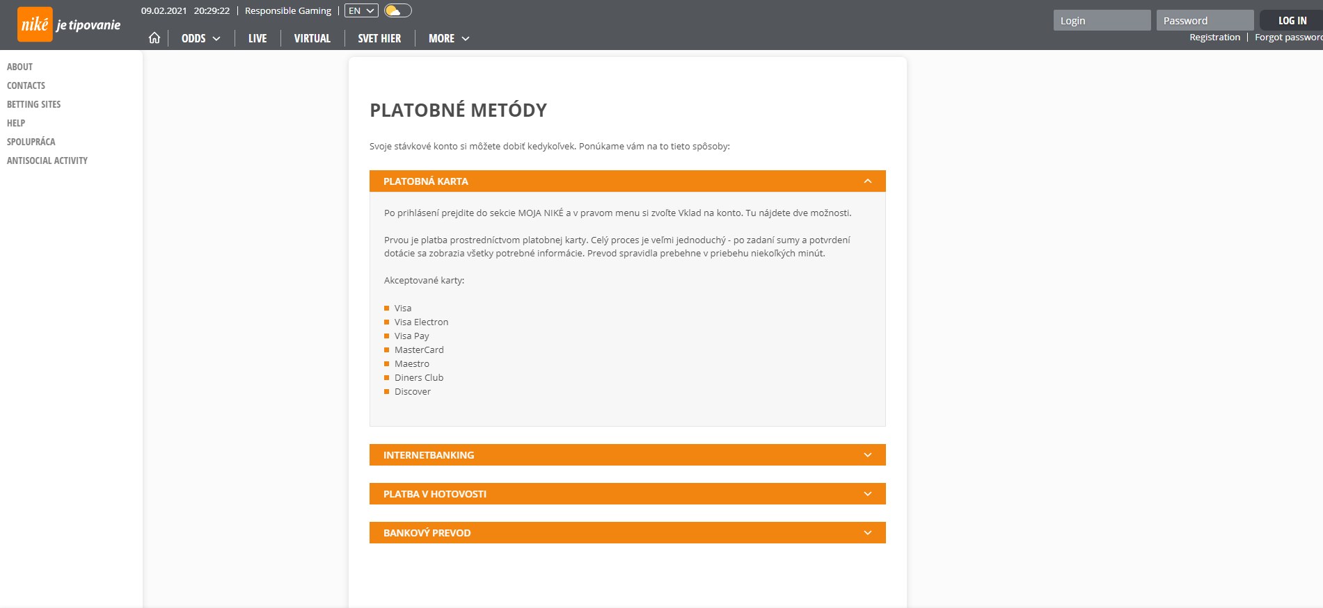 Nike Je Tepovanie Casino Payment Methods