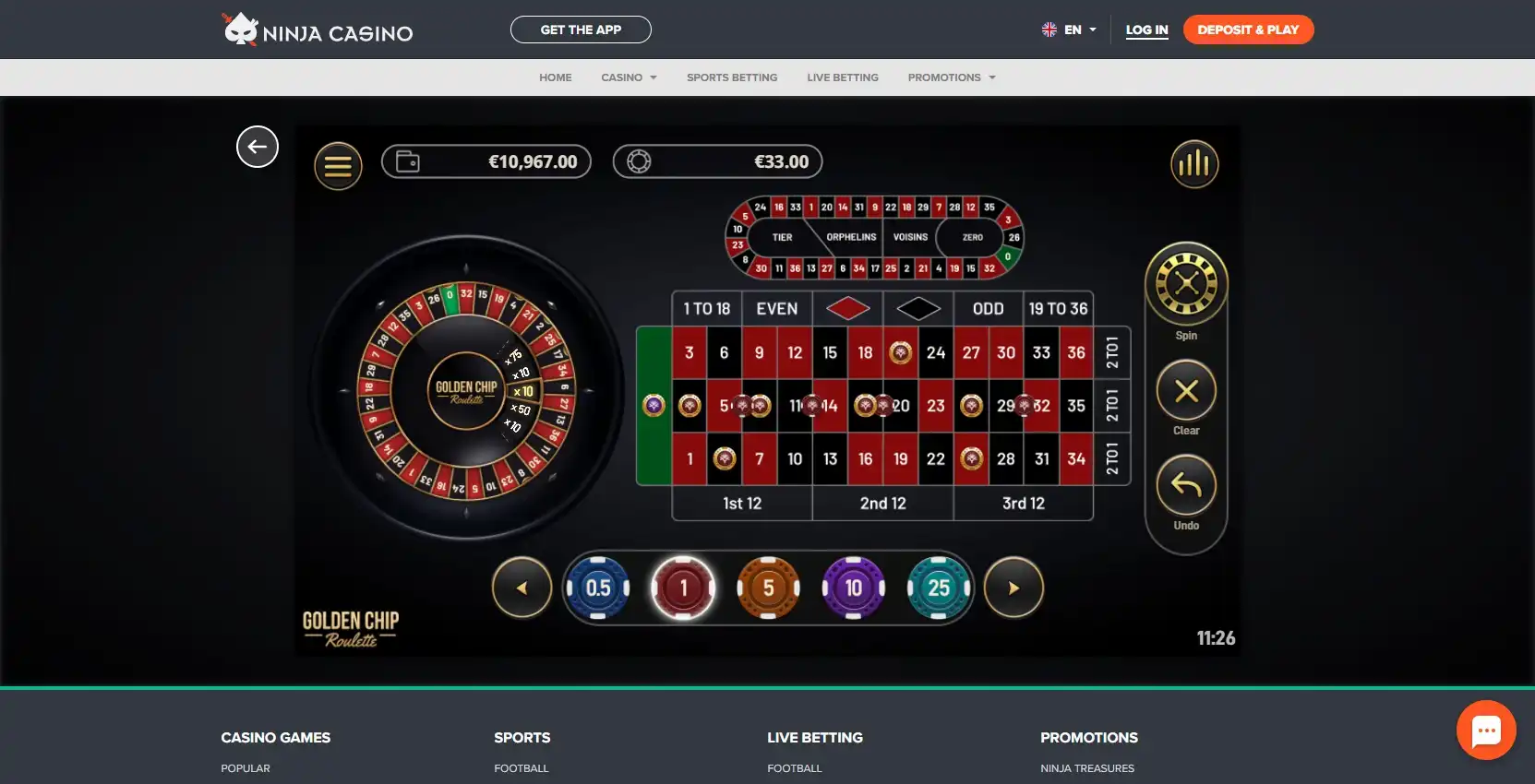 Ninja Casino Casino Games