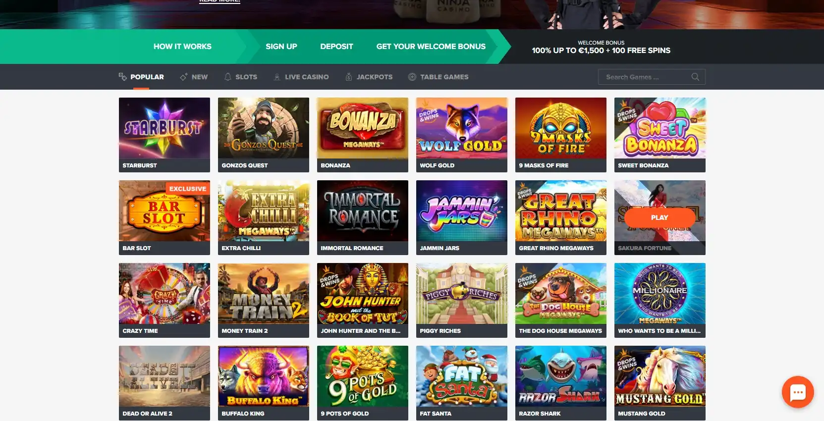 Ninja Casino Games