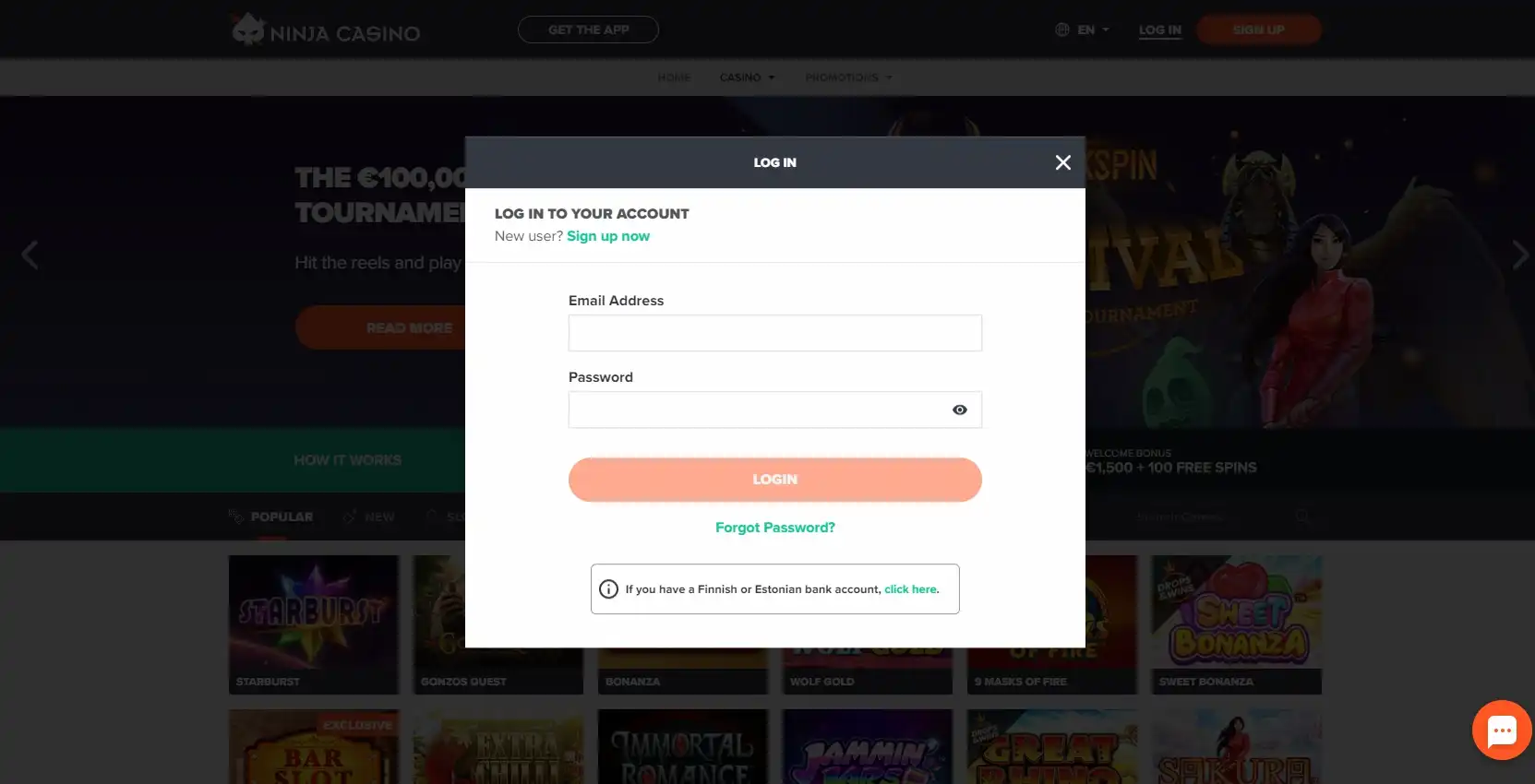 Ninja Casino Login