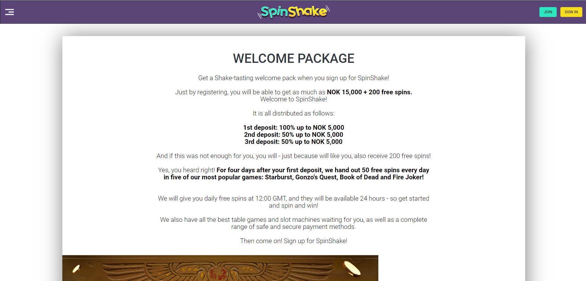 Spin Shake Casino Norway No Deposit Bonus