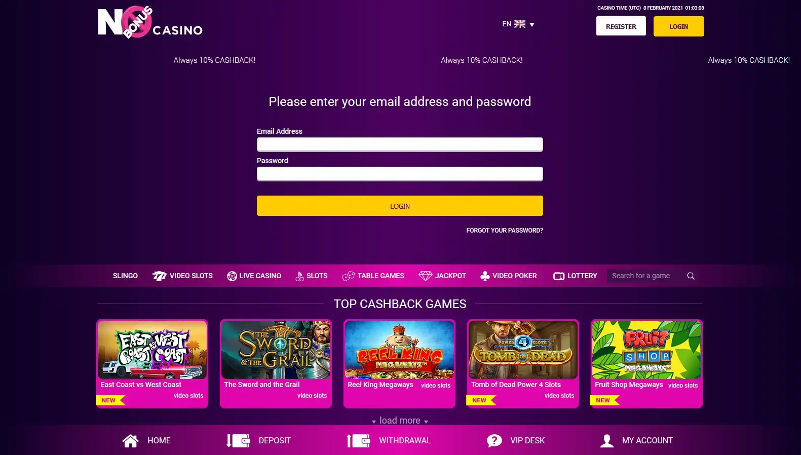 Nobonus Casino No Deposit Bonus