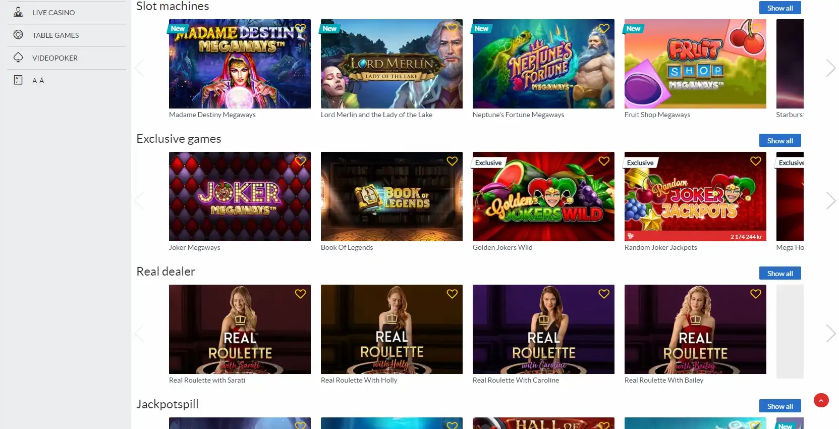 NorgesAutomaten Casino Games
