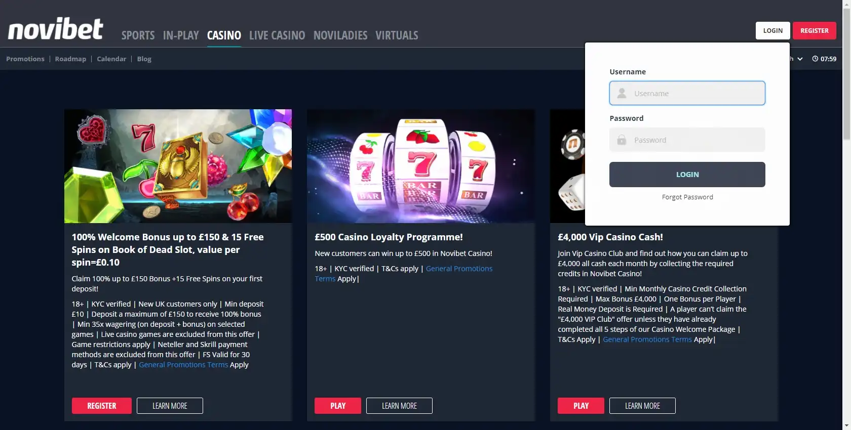 Novibet Login