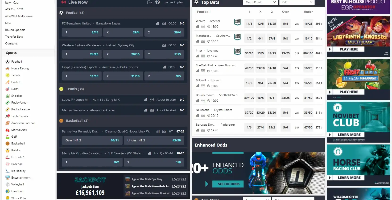 Novibet Betting
