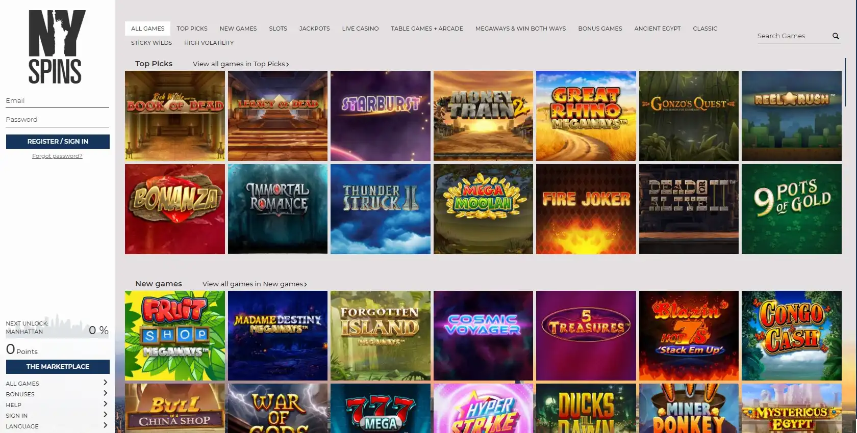 NYspins Casino Review