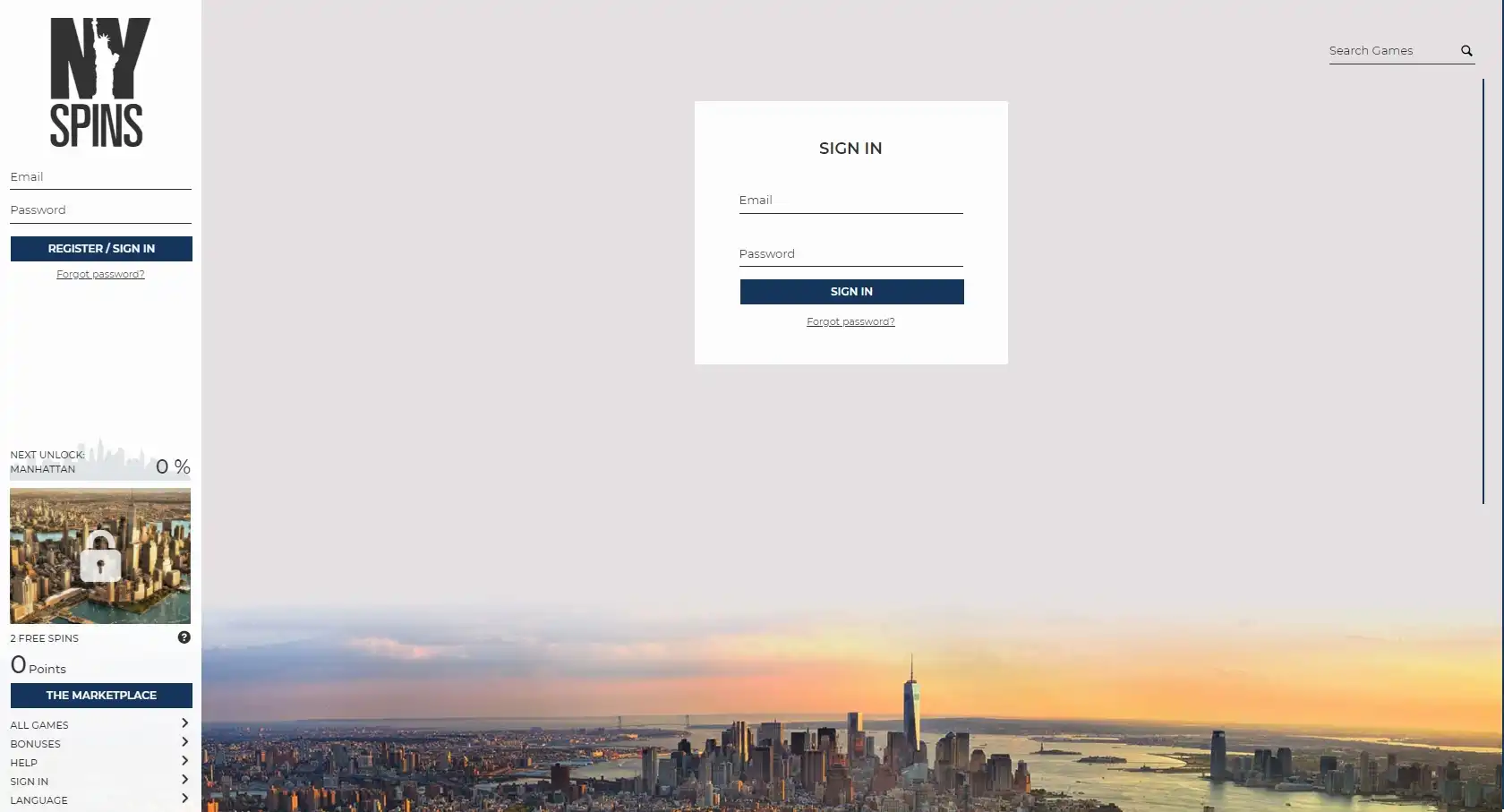 NYspins Casino Login