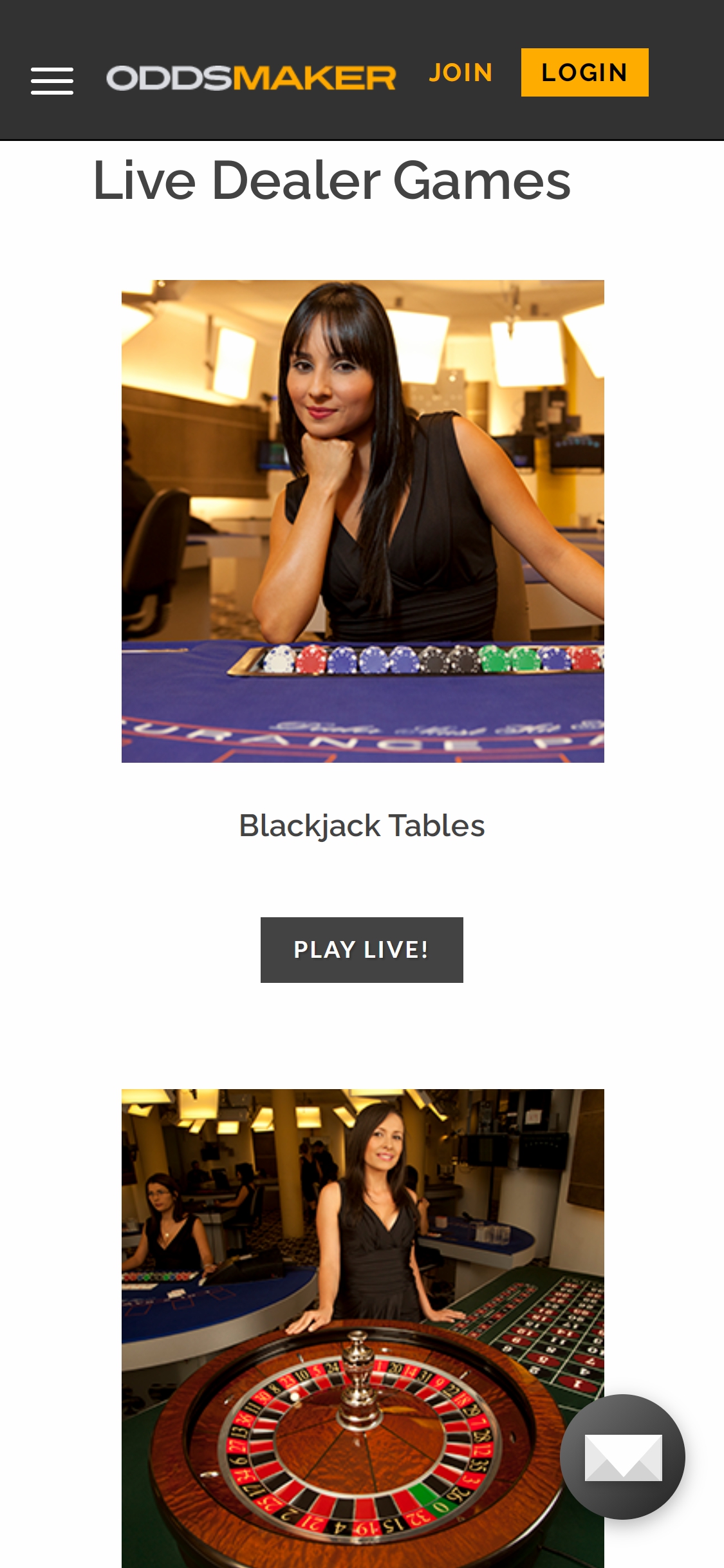 Odds Maker Casino Mobile Live Dealer Games Review