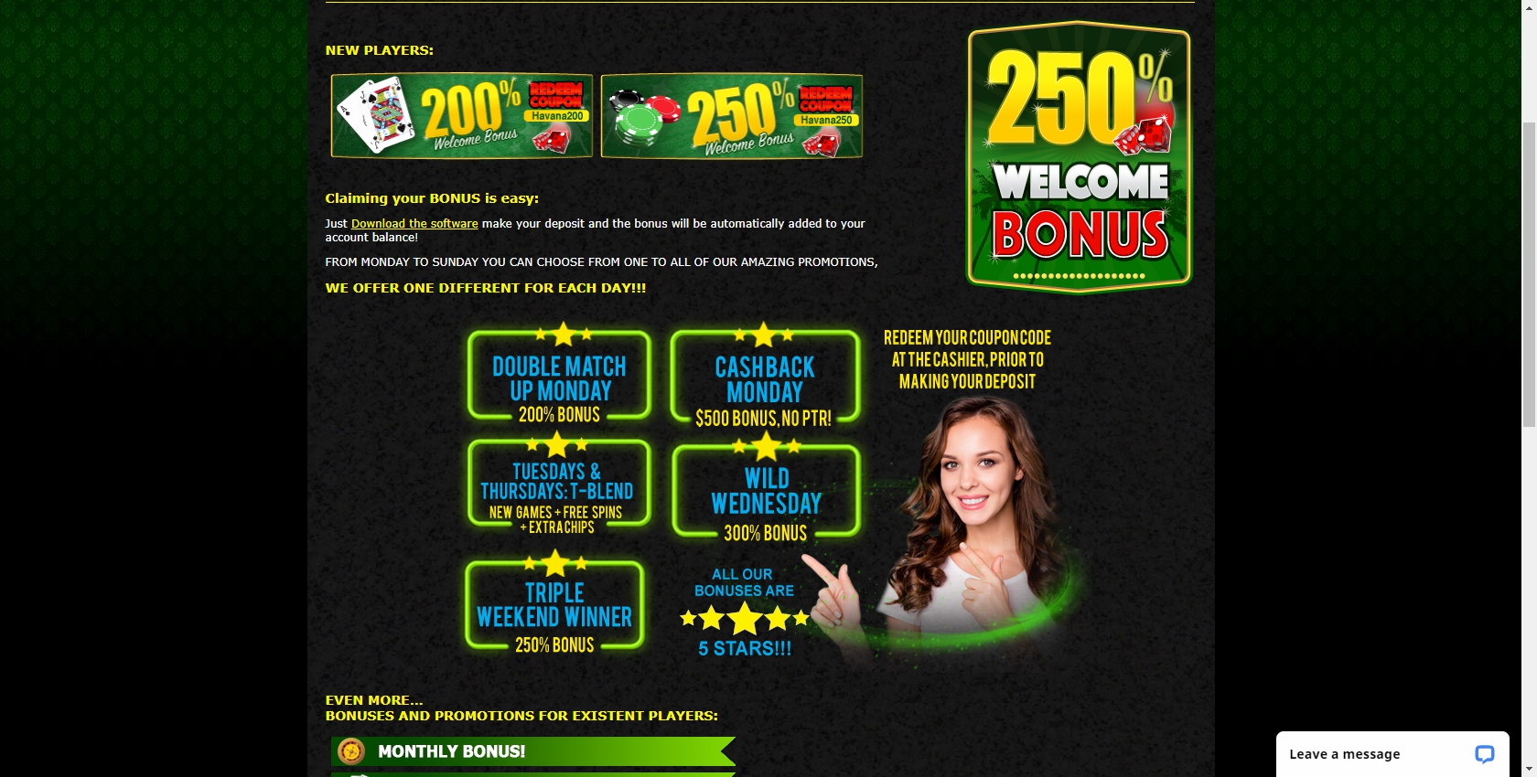 Old Havana Casino No Deposit Bonus