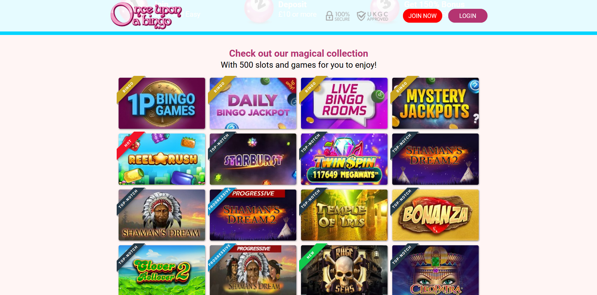 Once Upon a Bingo Casino Games