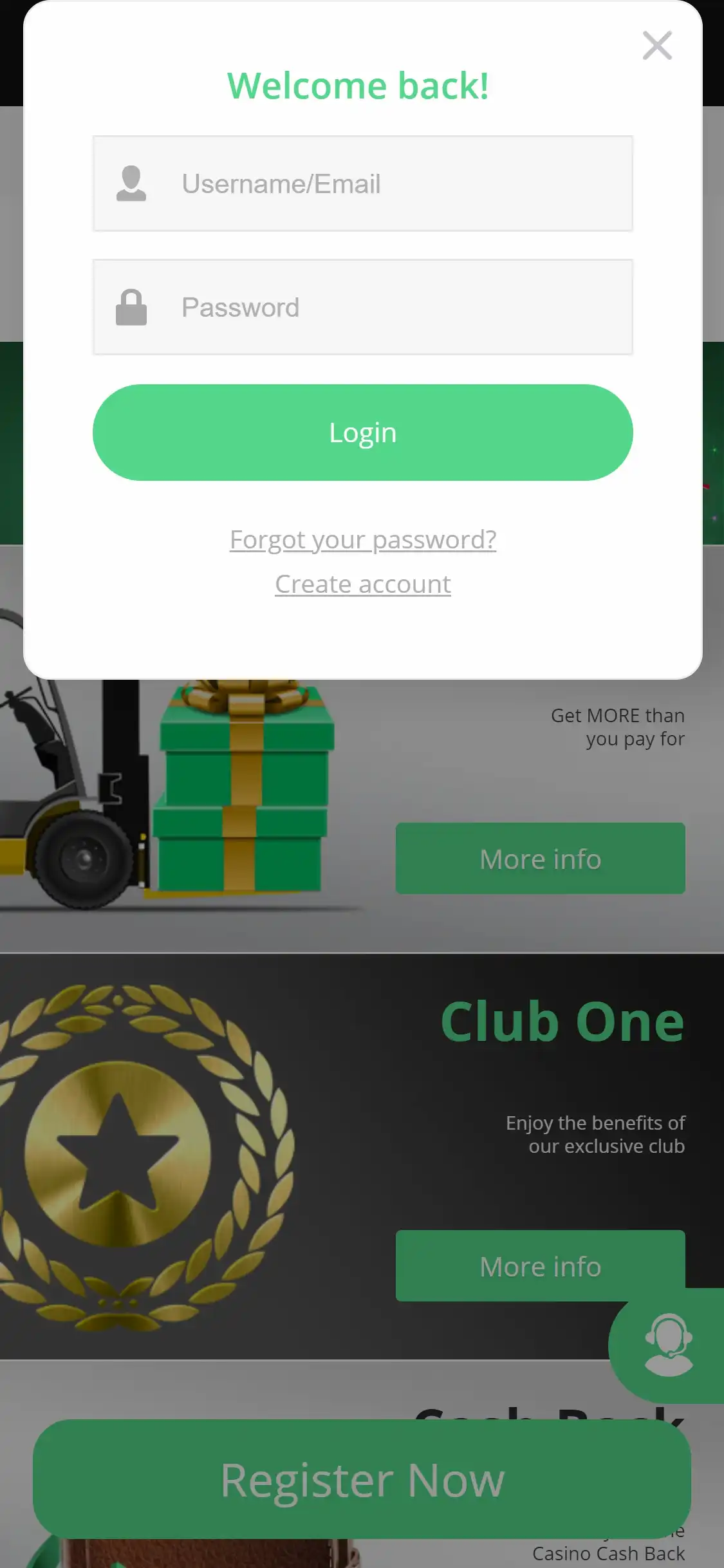 One Casino Mobile Login