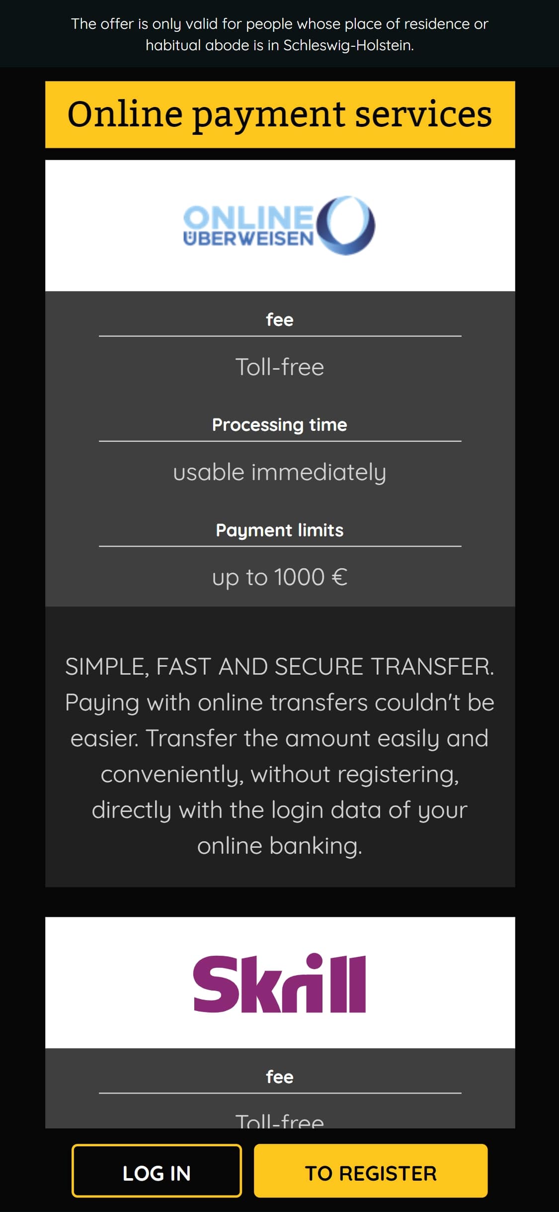 OnlineCasino Germany Mobile Payment Methods Review