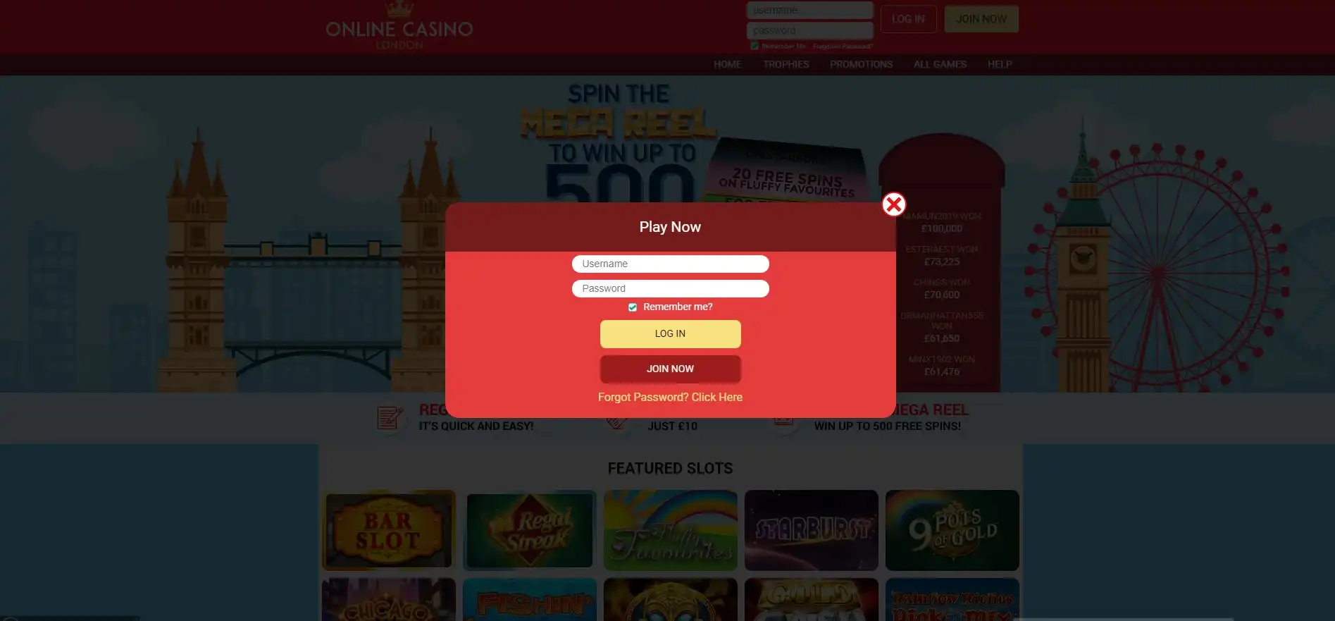 Online Casino London Login
