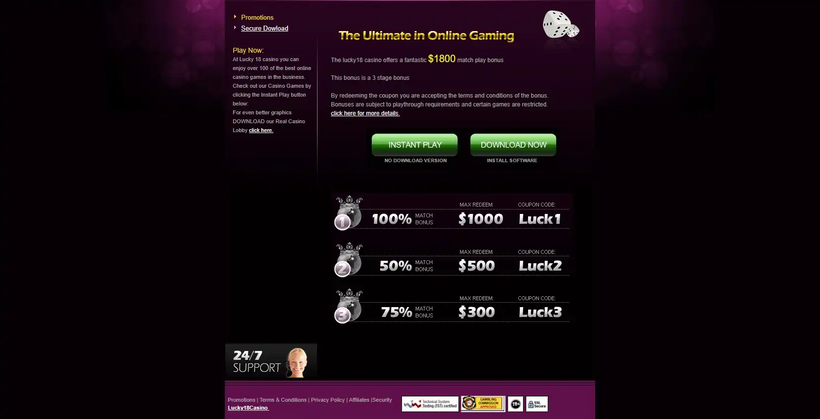 Lucky 18 Casino No Deposit Bonus