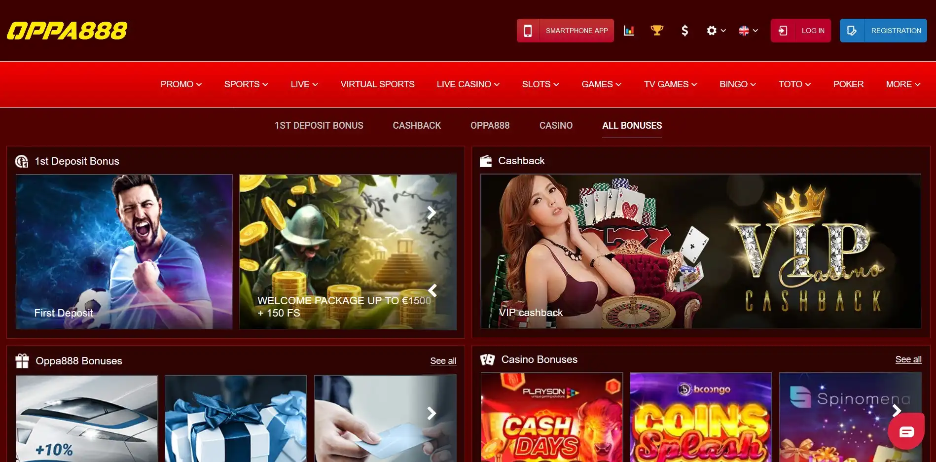 OPPABET888 Casino No Deposit Bonus